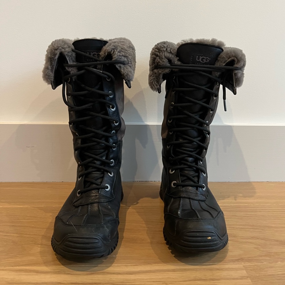 UGG Black Adirondack Tall Winter Boots Sz 8.5